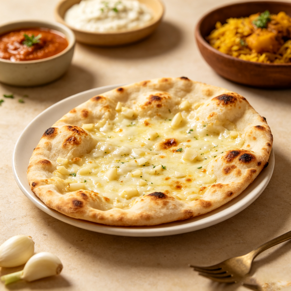 Saffron Bowl (51) Garlic Cheese Naan